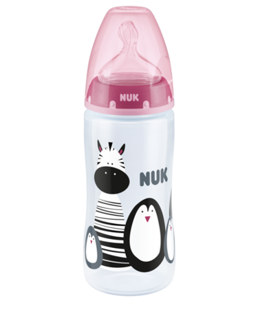 Nuk Zestaw FC+ PP butelka 300 ml z wskażnikiem temperatury monochromatyczna+ druga gratis różowa 725721