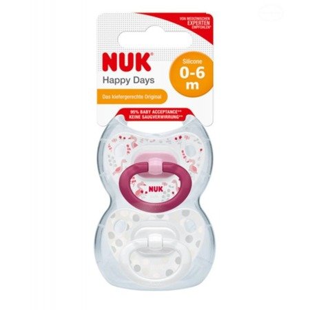 Nuk smoczki uspokajające silikonowe 0-6m happy kids 287766