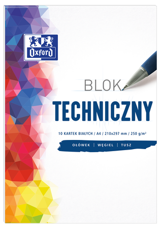 Oxford blok teczniczny biały a4 10 kartek