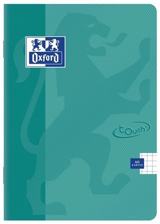 Oxford touch zeszyt  a5 - miękka kartonowa okładka - zszywki - kratka 5mm z marginesem - 60 kartek - miks kolorów