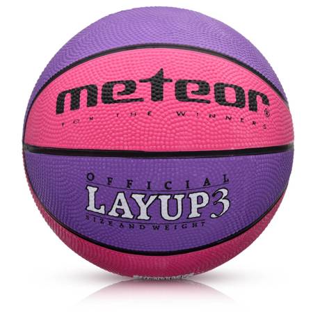 Piłka do kosza Meteor Layup #3 różowo fioletowa 056343
