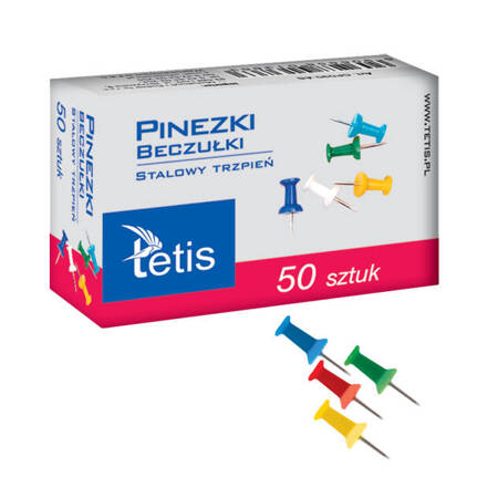 Pinezki beczułki kolor mix 50szt Tetis 012743