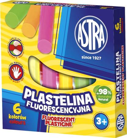 Plastelina 6kol fluo astra 030323