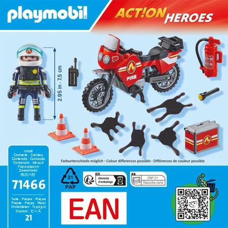 Playmobil 71466 Motocykl straży pożarnej na miejscu wypadku 714664