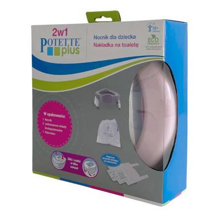 Potette Plus 2 w 1 Nocnik dla dziecka i nakładka na toaletę, różowo-biały 230107