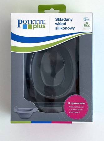 Potette Plus Składany wkład silikonowy z ochroną na nocnik szary 006130