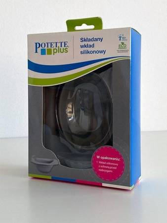 Potette Plus Składany wkład silikonowy z ochroną na nocnik szary 006130