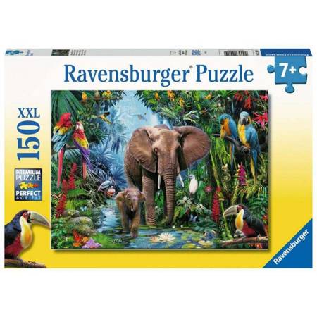 Puzzle Ravensburger 150el XXL Słonie w dżungli 129010