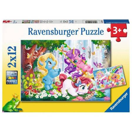 Puzzle Ravensburger 2x12el Magiczne jednorożce