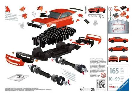 Puzzle Ravensburger 3D Pojazdy Dodge Challenger RT 112845