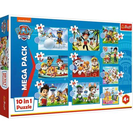 Puzzle Trefl 10w1 Niezawodna drużyna Psiego Patrolu 960013