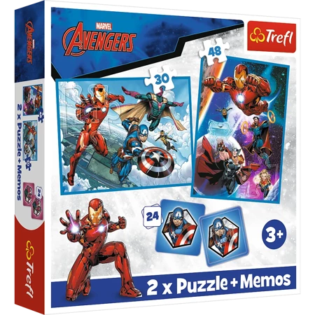 Puzzle Trefl 2w1 + memos Bohaterowie w akcji 933338