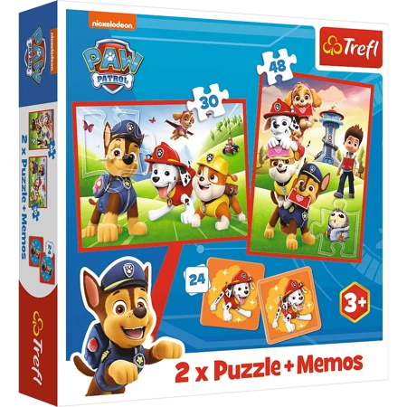 Puzzle Trefl 2w1 + memos Psia ekipa w akcji 933376