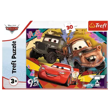 Puzzle Trefl 30 Rozpędzone samochody Disney Cars 182934