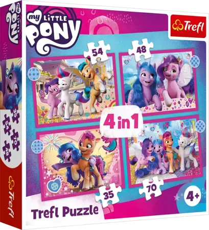 Puzzle Trefl 4w1 Kolorowe Kucyki Pony