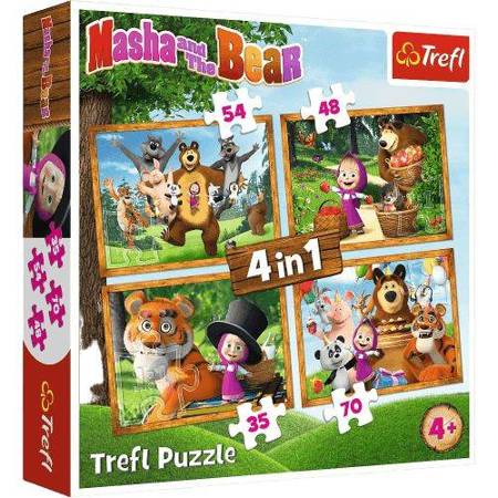 Puzzle Trefl 4w1 Masha w lesie