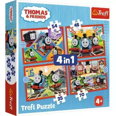 Puzzle Trefl 4w1 Odjazdowy Tomek Thomas and Friends 346190
