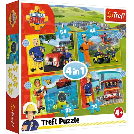 Puzzle Trefl 4w1 Odważny Strażak Sam 