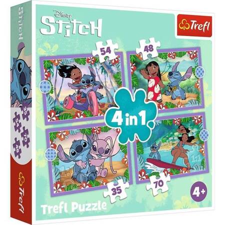 Puzzle Trefl 4w1 Szalony dzień Lilo&Stitch 346336