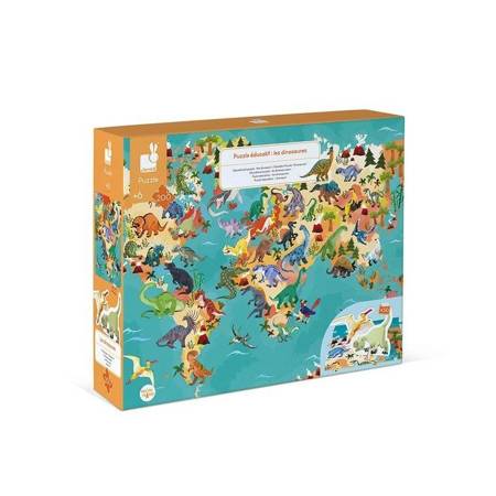 Puzzle edukacyjne z figurkami 3d dinozaury 200 elementów janod 326791