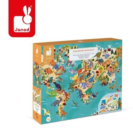 Puzzle edukacyjne z figurkami 3d dinozaury 200 elementów janod 326791