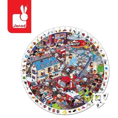 Puzzle obserwacyjne w walizce okrągłe straż pożarna janod 327934