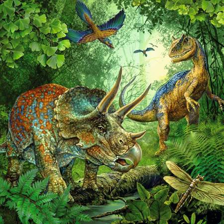 Puzzle ravensburger 3*49el fascynacja dinozaurami 093175