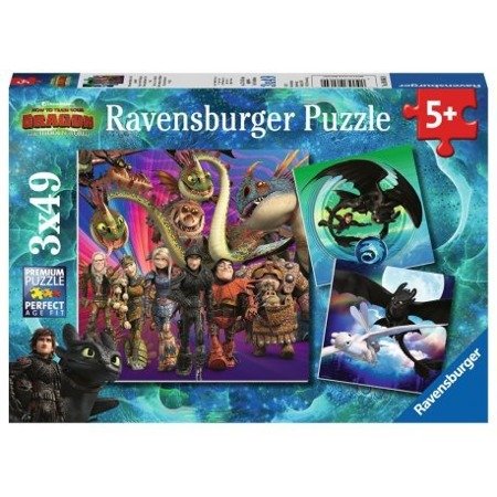 Puzzle ravensburger 3*49el jak wytresować smoka 080649 