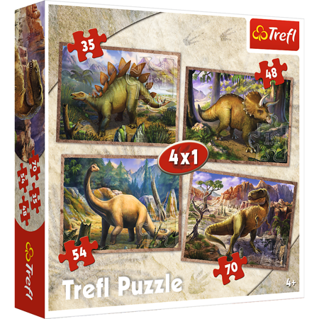 Puzzle trefl 4W1 Dinozaury 342499