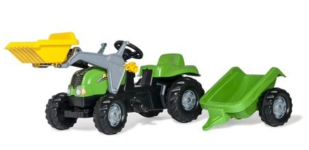 Rolly toys traktor rolly kid z łyżką i przyczepą zielony 023134