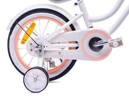 Rowerek 14 cali heart bike biało-morelowy