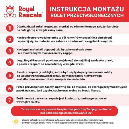 Royal Rascals Roleta przeciwsłoneczna do samochodu 2szt czarna 370050