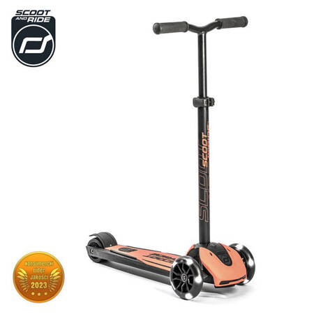 SCOOTANDRIDE Highwaykick 5 LED Hulajnoga trójkołowa balansowa ze świecącymi kółkami 5+ Peach