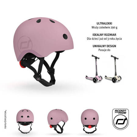 SCOOTANDRIDE Kask S-M dla dzieci 3+ lat Wildberry 000836