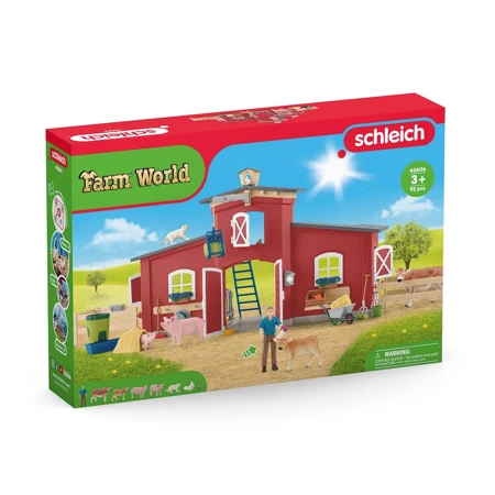 Schleich Duża stodoła ze zwierzętami i akcesoriami Farm World 652306