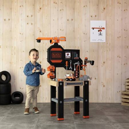 Smoby Black & Decker Warsztat z dźwigiem i narzędziami 607311