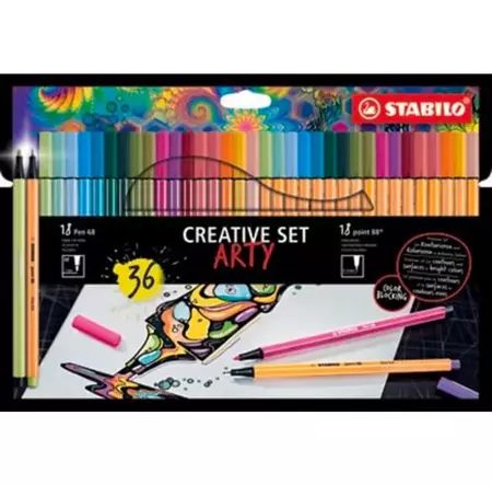 Stabilo Zestaw Creatywny 36szt Point 88 i Pen 68 ARTY 582360