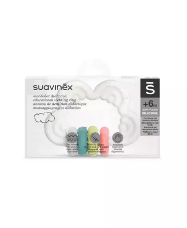 Suavinex Gryzak silikonowy | Chmurka | Multikolor