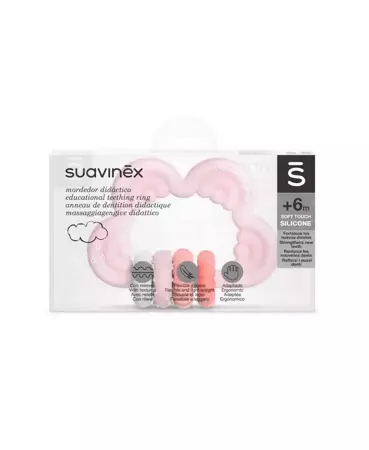 Suavinex Gryzak silikonowy | Chmurka | Różowa