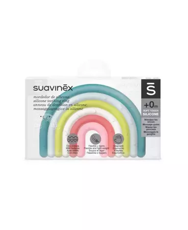 Suavinex Gryzak silikonowy | Tęcza | Multikolor