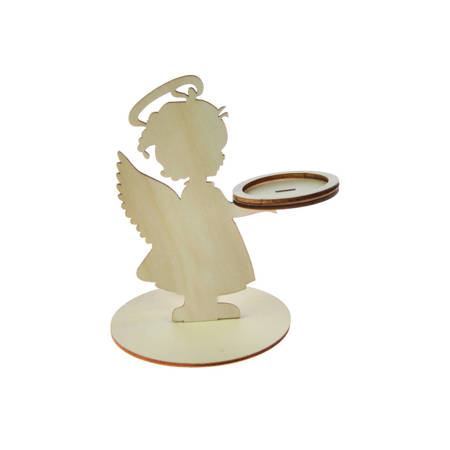 Świecznik drewniany - aniołek 213691