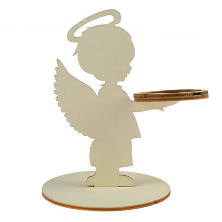 Świecznik drewniany - aniołek 213691