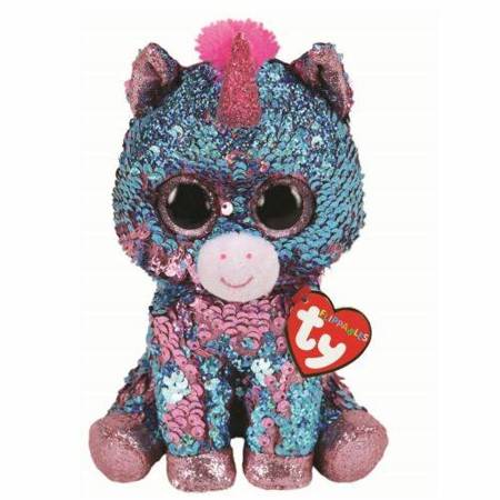 Ty beanie boos flippables cekinowa niebiesko-różowy jednorożec celeste 15cm 363476