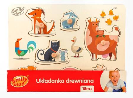 Układanka drewniana zwierzęta domowe smily play 838041