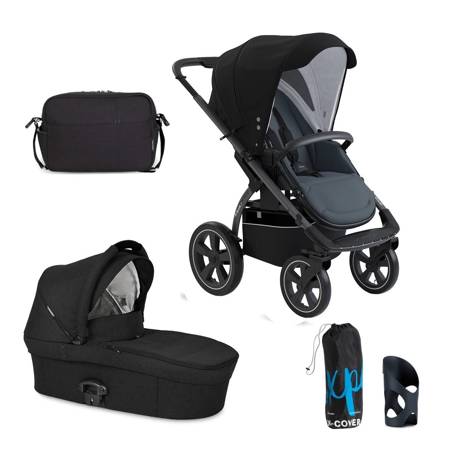 Wózek dziecięcy X-Lander X-Move astral black set XL 2w1 gondola X-Pram Light, torba x-Bag, pokrowiec X-Cover, uchwyt X-Mug 