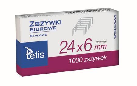 Zszywki 24/6 1000szt Tetis GZ101-A 012668 /10/