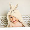 Babyono Okrycie kąpielowe frotte z uszkami Bunny Ears 100x100 cm cream 413739