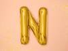 Balon foliowy litera "n", 35cm, złoty