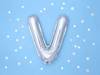 Balon foliowy litera "v", 35cm, srebrny