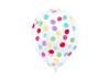Balony z okrągłym konfetti, 30cm, mix (1 op. / 6 szt.)